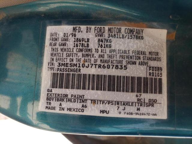 Photo 10 from auction – 1996 MERCURY TRACER BAS with VIN 3MESM10J7TR607835