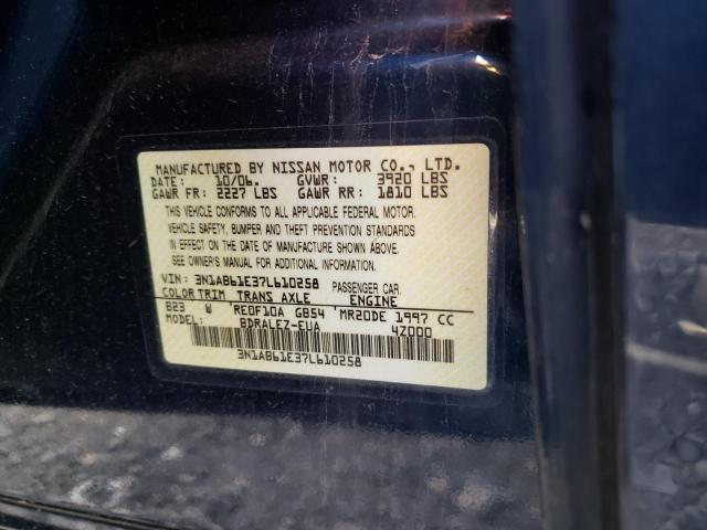 Photo 10 from auction – 2007 NISSAN SENTRA with VIN 3N1AB61E37L610258