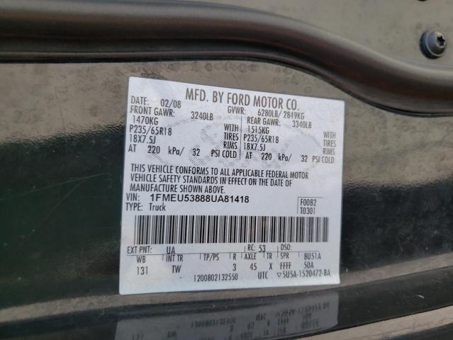 Photo 10 from auction – 2008 FORD EXPLORER S with VIN 1FMEU53888UA81418