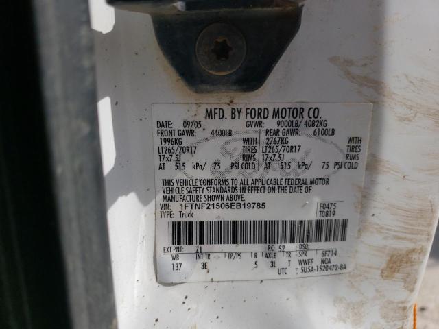 Photo 10 from auction – 2006 FORD F250 SUPER with VIN 1FTNF21506EB19785