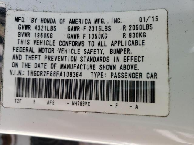 Photo 10 from auction – 2015 HONDA ACCORD EXL with VIN 1HGCR2F86FA108364