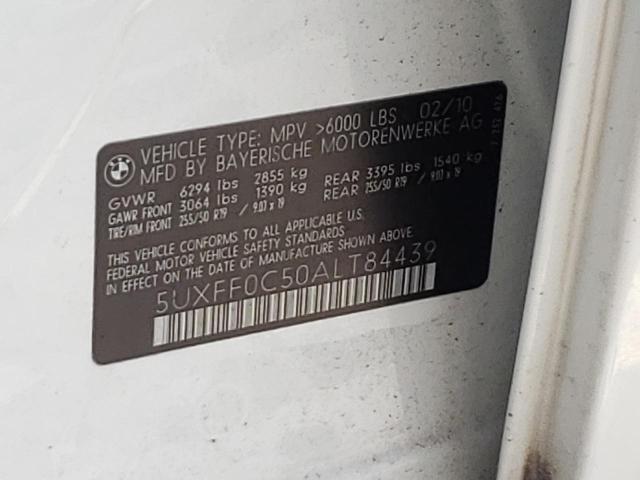 Photo 10 from auction – 2010 BMW X5 XDRIVE3 with VIN 5UXFF0C50ALT84439