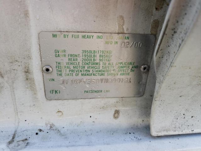 Photo 10 from auction – 2000 SUBARU IMPREZA L with VIN JF1GF4350YH809481