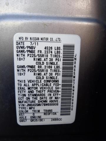 Photo 10 from auction – 2011 NISSAN ROGUE S with VIN JN8AS5MV7BW688908