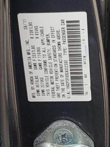 Photo 10 from auction – 2012 HONDA ACCORD EXL with VIN 1HGCP3F89CA002580