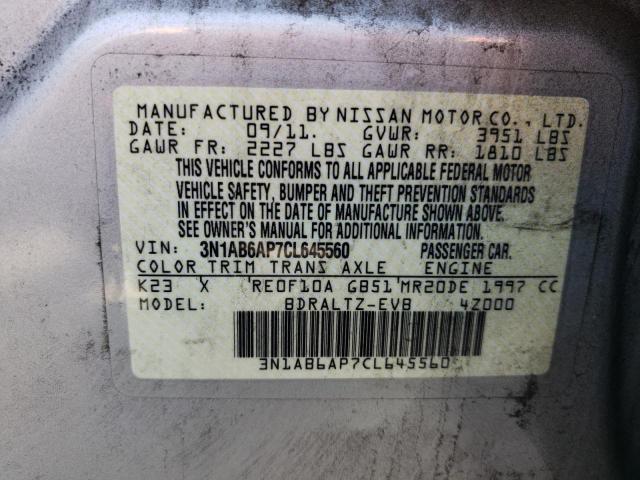 Photo 10 from auction – 2012 NISSAN SENTRA 2.0 with VIN 3N1AB6AP7CL645560
