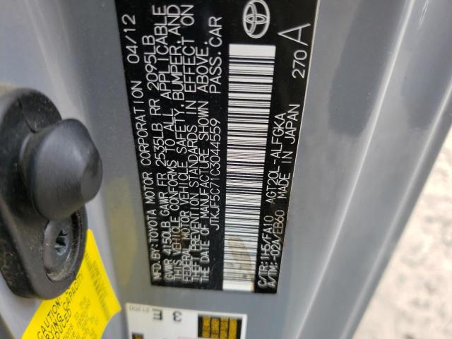 Photo 10 from auction – 2012 TOYOTA SCION TC with VIN JTKJF5C71C3044559