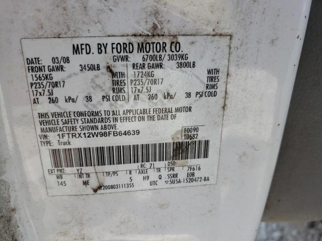 Photo 10 from auction – 2008 FORD F150 with VIN 1FTRX12W98FB64639