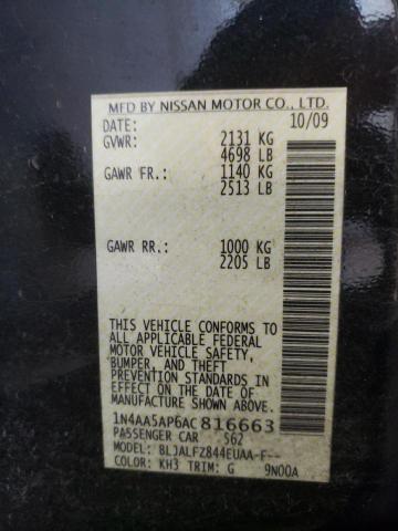 Photo 10 from auction – 2010 NISSAN MAXIMA S with VIN 1N4AA5AP6AC816663