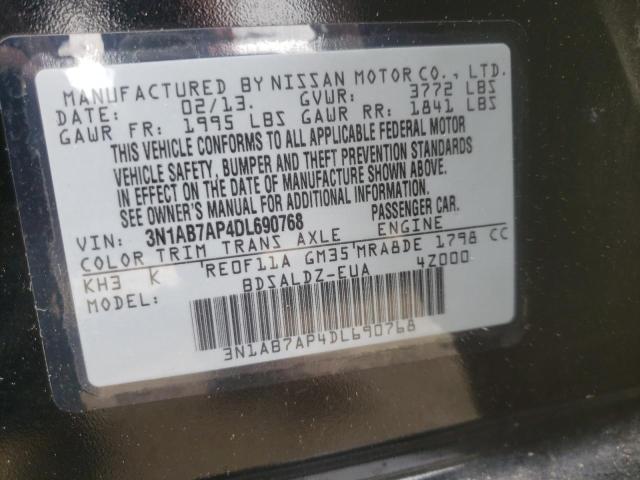Photo 10 from auction – 2013 NISSAN SENTRA S with VIN 3N1AB7AP4DL690768