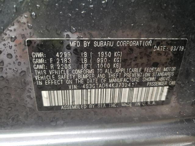 Photo 10 from auction – 2019 SUBARU IMPREZA PR with VIN 4S3GTAD64K3732417
