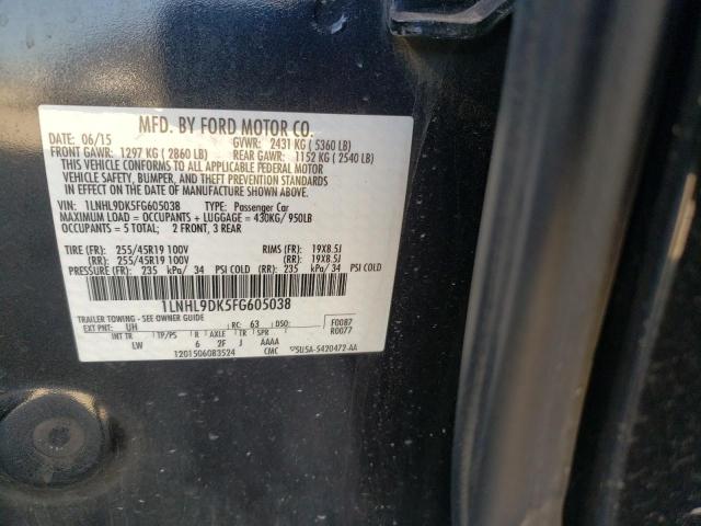 Photo 10 from auction – 2015 LINCOLN MKS with VIN 1LNHL9DK5FG605038
