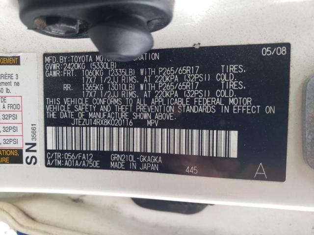 Фото 10 с аукциона – 2008 TOYOTA 4RUNNER SR с VIN JTEZU14RX8K020116