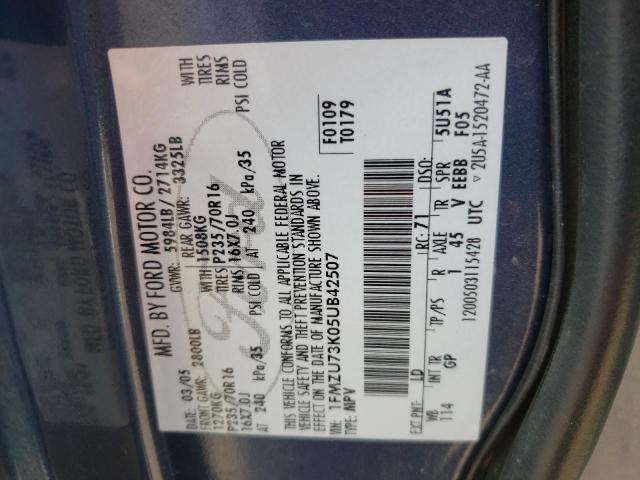 Photo 10 from auction – 2005 FORD EXPLORER X with VIN 1FMZU73K05UB42507