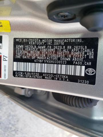 Photo 10 from auction – 2017 TOYOTA CAMRY LE with VIN 4T1BF1FK6HU330523