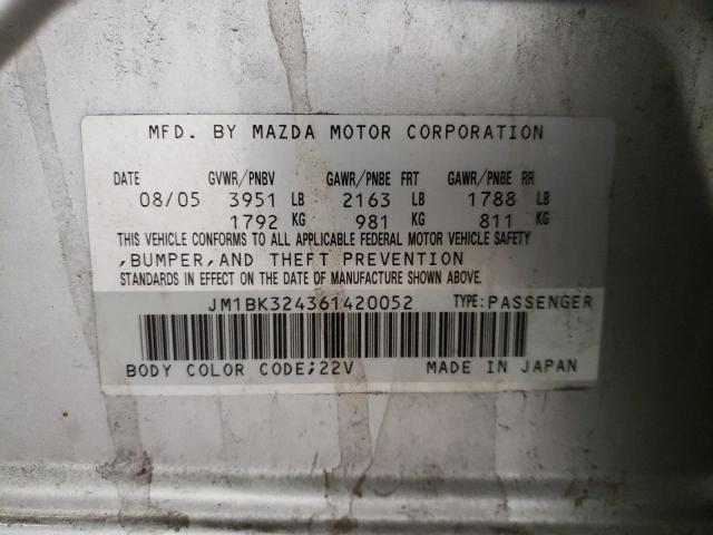 Photo 10 from auction – 2006 MAZDA 3 S with VIN JM1BK324361420052