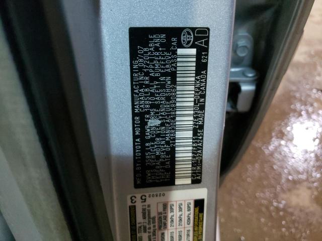 Photo 10 from auction – 2008 TOYOTA COROLLA CE with VIN 2T1BR30E18C890862
