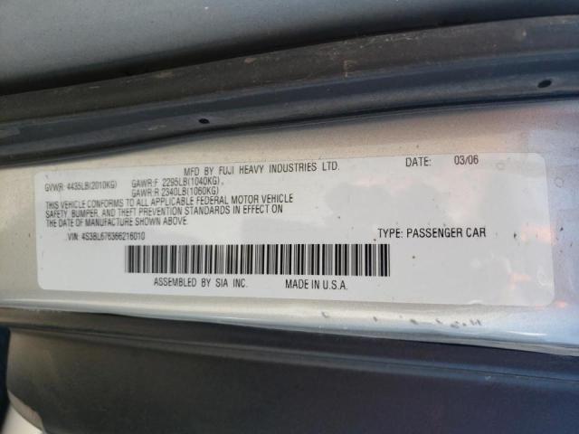 Photo 10 from auction – 2006 SUBARU LEGACY GT with VIN 4S3BL676366216010