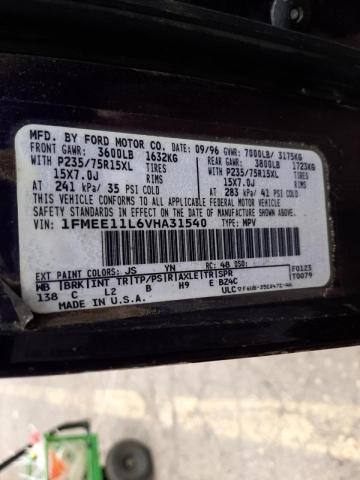 Photo 10 from auction – 1997 FORD ECONOLINE with VIN 1FMEE11L6VHA31540