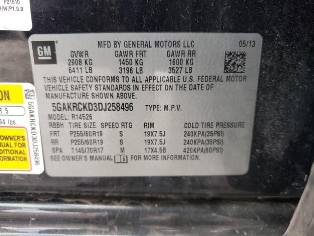 Photo 10 from auction – 2013 BUICK ENCLAVE with VIN 5GAKRCKD3DJ258496