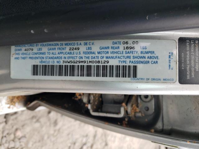 Photo 10 from auction – 2001 VOLKSWAGEN JETTA with VIN 3VWSG29M91M008129