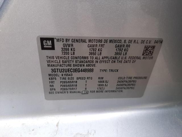 Photo 10 from auction – 2014 GMC SIERRA K15 with VIN 3GTU2UEC0EG448988