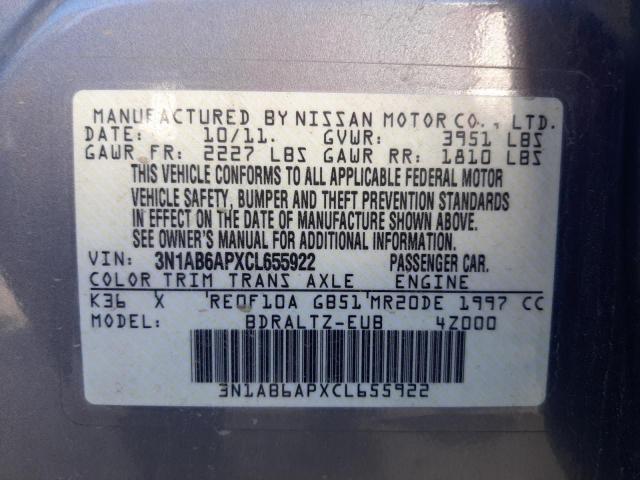 Photo 10 from auction – 2012 NISSAN SENTRA 2.0 with VIN 3N1AB6APXCL655922