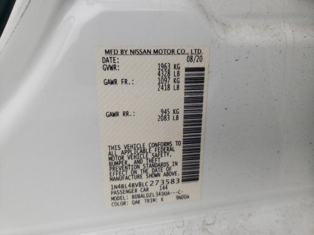 Photo 10 from auction – 2020 NISSAN ALTIMA S with VIN 1N4BL4BV8LC273583