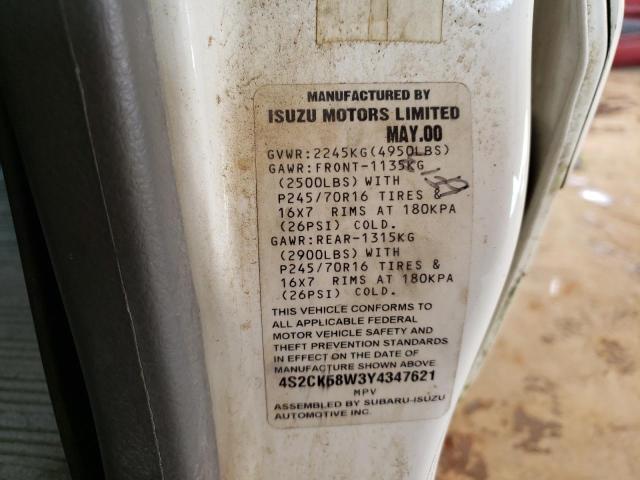 Photo 10 from auction – 2000 ISUZU RODEO S with VIN 4S2CK58W3Y4347621