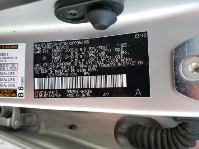 Photo 10 from auction – 2010 TOYOTA 4RUNNER SR with VIN JTEBU5JR9A5019346