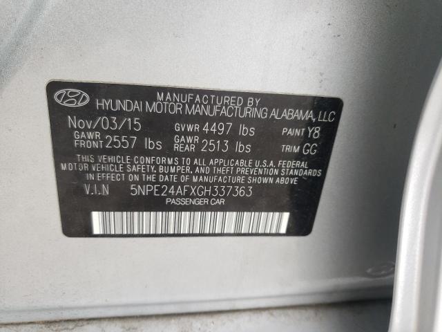 Photo 10 from auction – 2016 HYUNDAI SONATA SE with VIN 5NPE24AFXGH337363