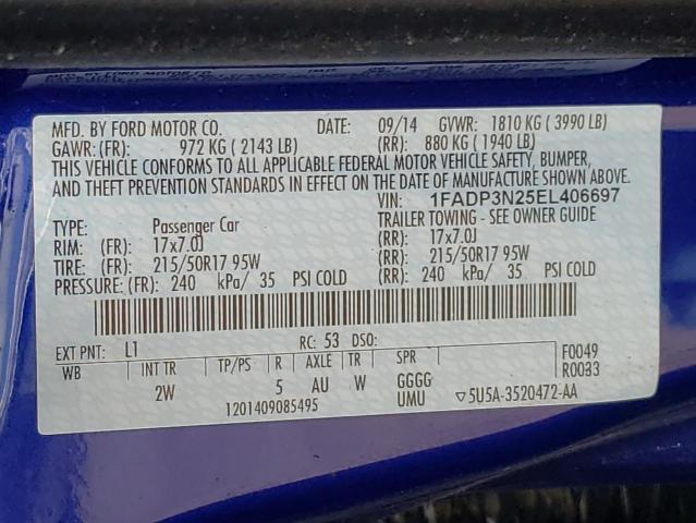 Photo 10 from auction – 2014 FORD FOCUS TITA with VIN 1FADP3N25EL406697
