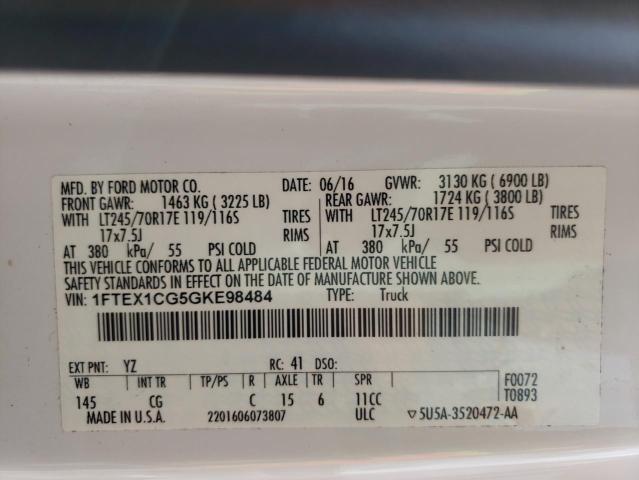 Photo 10 from auction – 2016 FORD F150 SUPER with VIN 1FTEX1CG5GKE98484