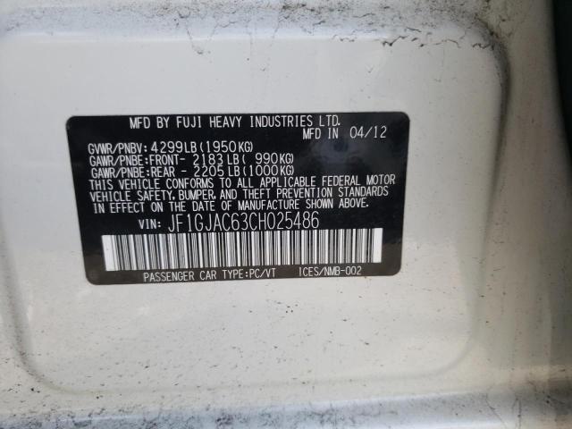 Photo 10 from auction – 2012 SUBARU IMPREZA PR with VIN JF1GJAC63CH025486