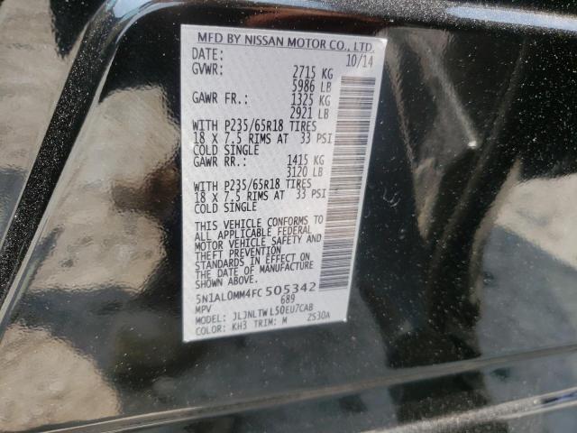 Photo 10 from auction – 2015 INFINITI QX60 with VIN 5N1AL0MM4FC505342