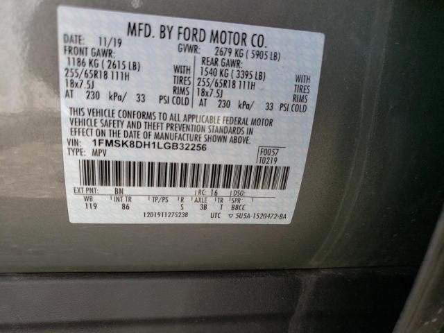 Photo 10 from auction – 2020 FORD EXPLORER X with VIN 1FMSK8DH1LGB32256