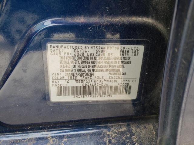 Photo 10 from auction – 2016 NISSAN SENTRA S with VIN 3N1AB7AP5GY307394