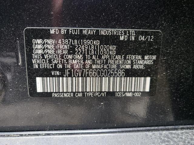 Photo 10 from auction – 2012 SUBARU IMPREZA WR with VIN JF1GV7F66CG025586