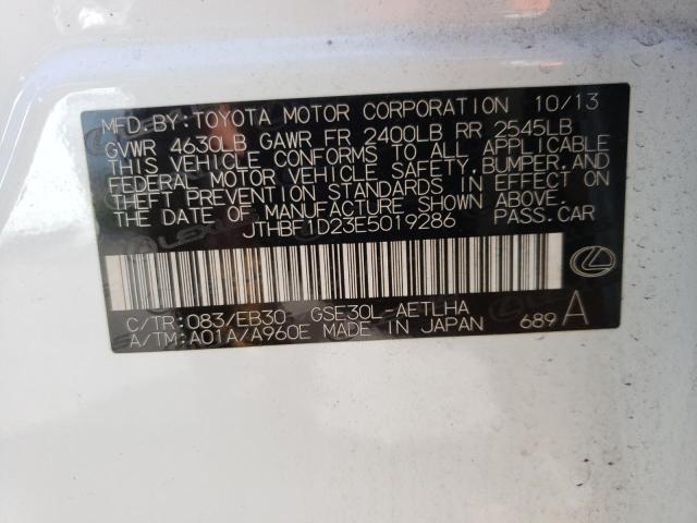 Photo 10 from auction – 2014 LEXUS IS 250 with VIN JTHBF1D23E5019286