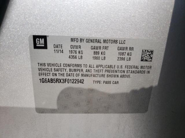 Photo 10 from auction – 2015 CADILLAC ATS LUXURY with VIN 1G6AB5RX3F0122942