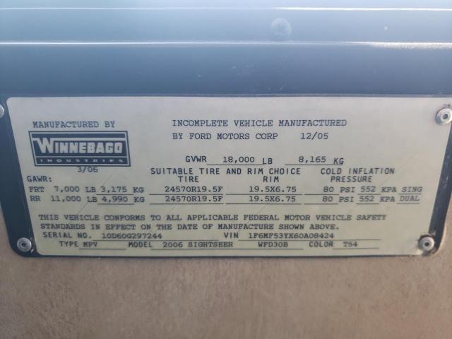 Photo 10 from auction – 2006 WINNEBAGO SIGHTSEER with VIN 1F6MF53YX60A08424