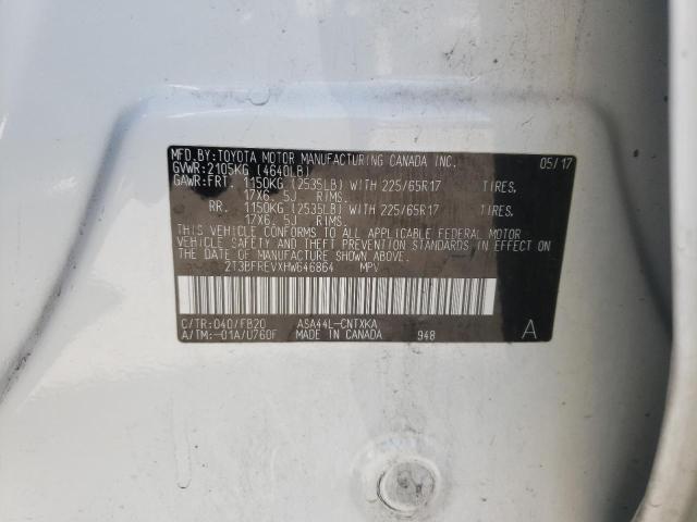 Photo 10 from auction – 2017 TOYOTA RAV4 LE with VIN 2T3BFREVXHW646864