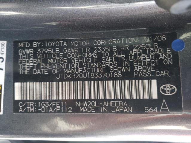 Photo 10 from auction – 2008 TOYOTA PRIUS with VIN JTDKB20U183370188