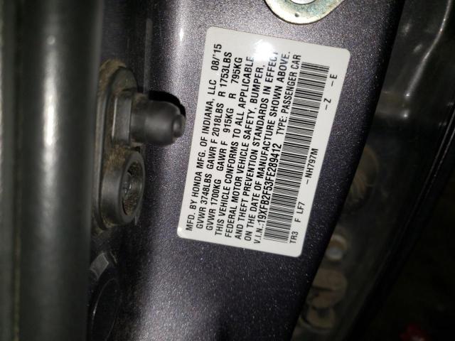 Photo 10 from auction – 2015 HONDA CIVIC LX with VIN 19XFB2F53FE289412