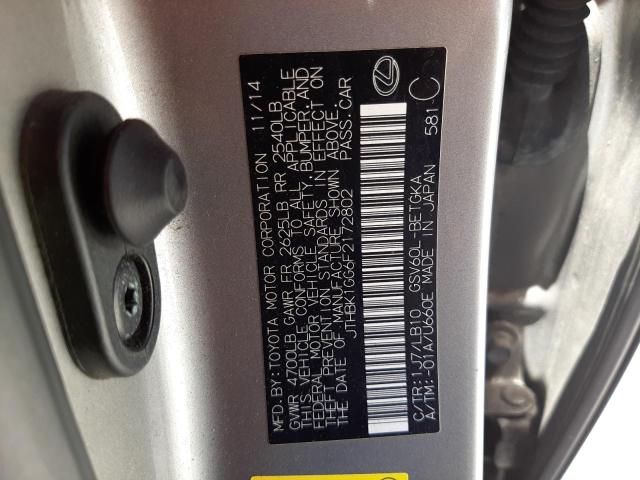 Photo 10 from auction – 2015 LEXUS ES 350 with VIN JTHBK1GG6F2172802