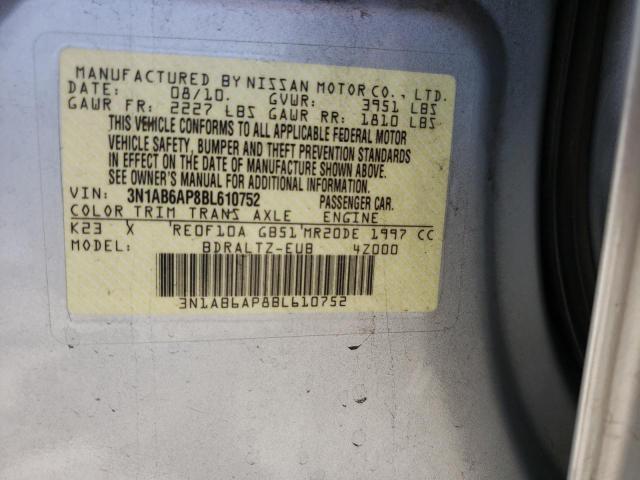 Photo 10 from auction – 2011 NISSAN SENTRA 2.0 with VIN 3N1AB6AP8BL610752