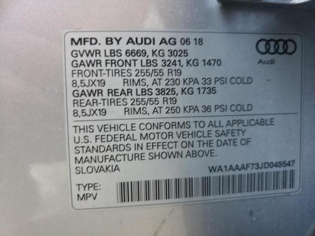 صورة رقم 10 من المزاد - 2018 AUDI Q7 PREMIUM مع VIN WA1AAAF73JD049547
