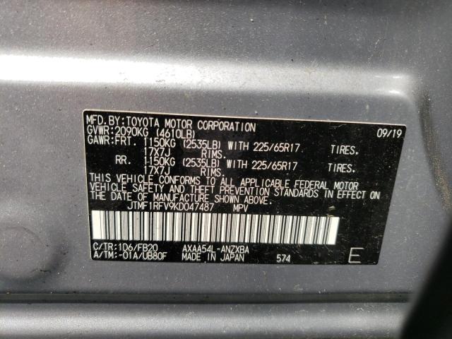 Photo 10 from auction – 2019 TOYOTA RAV4 LE with VIN JTMF1RFV9KD047487