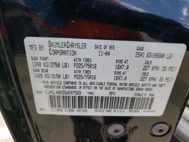 Photo 10 from auction – 2005 JEEP LIBERTY with VIN 1J4GL48K55W587569