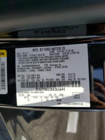 Photo 10 from auction – 2019 FORD FUSION SEL with VIN 3FA6P0MU2KR265644